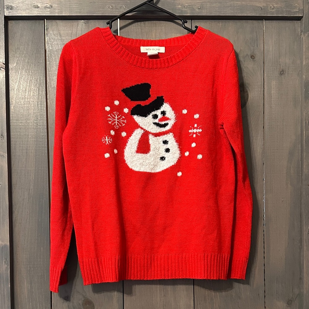 Red Snowman Crew Neck Sweater